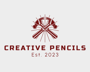 Double Carpenter Hammer logo design