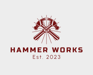 Hammer - Double Carpenter Hammer logo design