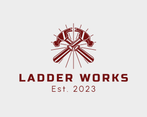 Double Carpenter Hammer logo design