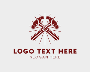 Hammer - Double Carpenter Hammer logo design