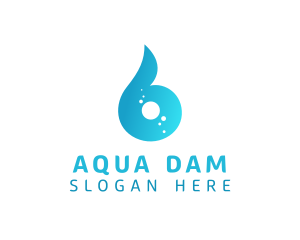 Dam - Water Droplet Letter B logo design