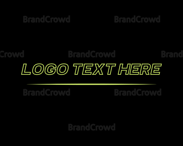 Neon Italic Technology Wordmark Logo