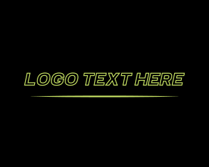Commercial - Neon Italic Technology Wordmark logo design
