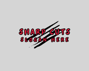 Cut - Creepy Thriller Horror Scratch logo design