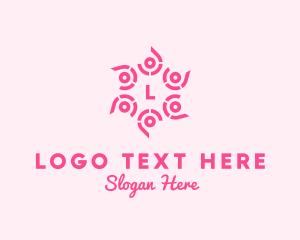 Pink - Decorative Flower Cosmetics Salon logo design