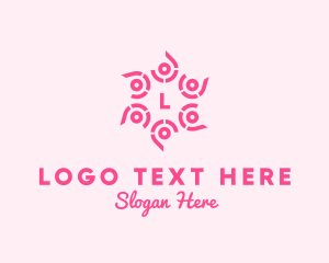 Decorative Flower Cosmetics Salon Logo