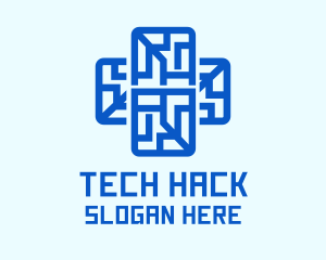 Digital Tech Cross logo design