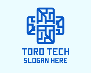 Digital Tech Cross logo design