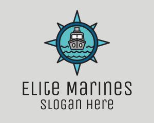 Marines - Compass Cargo Ship logo design