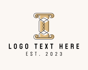 Letter I - Elegant Ornate Pillar logo design