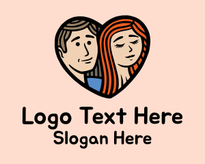 Dating Forum - Man Woman Heart logo design