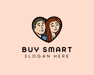 Man Woman Heart  logo design