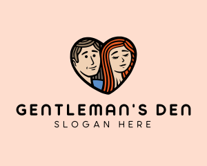 Man Woman Heart  logo design