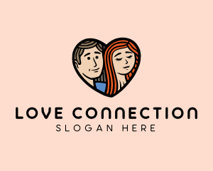 Courtship - Man Woman Heart logo design