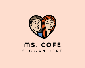 Man Woman Heart  logo design