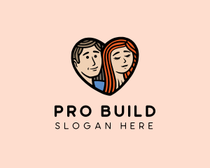 Man Woman Heart  logo design