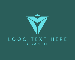 Triangle Gaming Letter V logo design