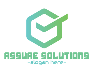 Green Hexagon Check logo design