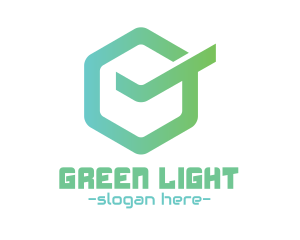 Approval - Green Hexagon Check logo design