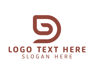 White And Brown - Minimalist Brown D logo design