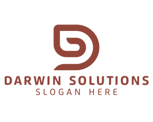 Darwin - Minimalist Brown D logo design