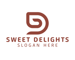 Fudge - Minimalist Brown D logo design