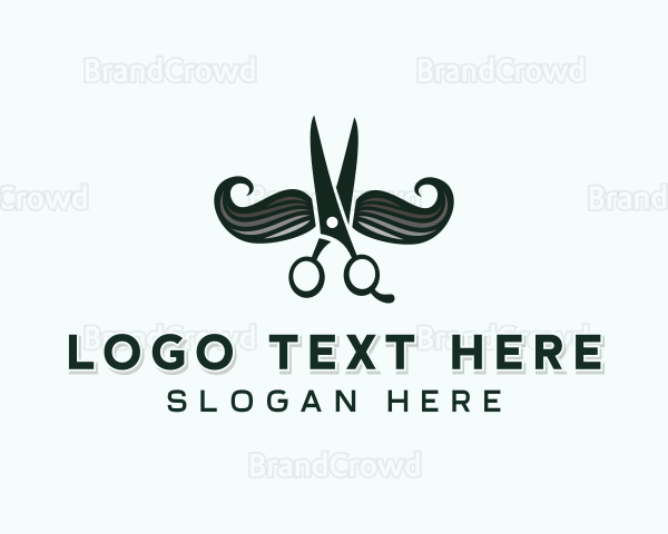 Mustache Scissor Barber Logo