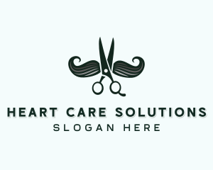 Mustache Scissor Barber Logo