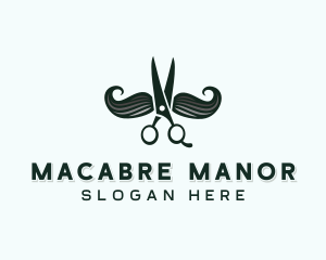 Mustache Scissor Barber Logo