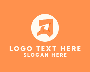 Numeral - Orange Letter D logo design