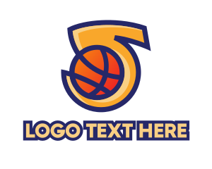 Five - Basketball Number 5 logo design