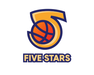 Five - Basketball Number 5 logo design