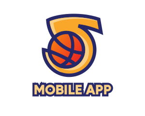 League - Basketball Number 5 logo design