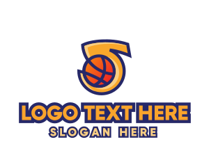 Sports Equipment - Basketball Number 5 logo design