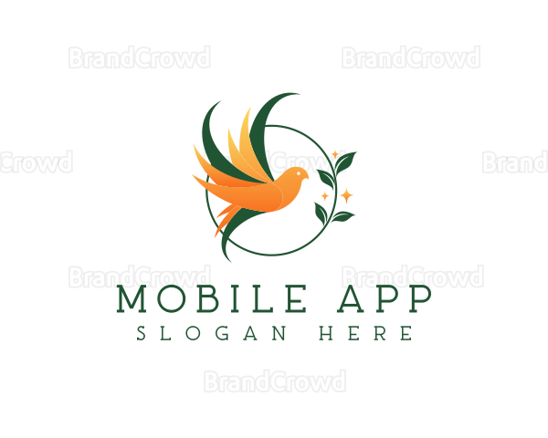 Garden Bird Leaf Logo