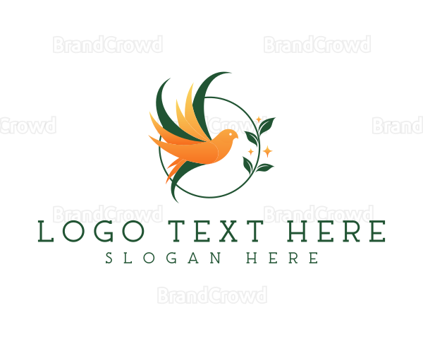 Garden Bird Leaf Logo