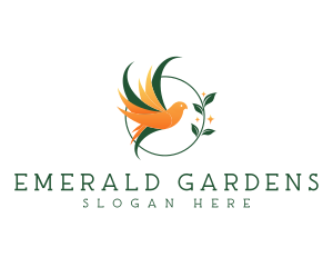 Garden Bird Leaf logo design