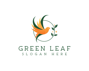 Garden Bird Leaf logo design