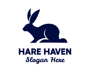 Hare - Blue Pet Rabbit logo design