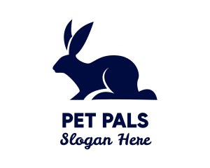 Blue Pet Rabbit logo design