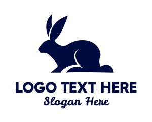 Silhouette - Blue Pet Rabbit logo design
