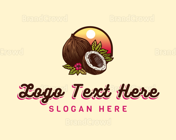 Tropical Coconut Fruit Logo