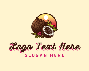 Coconut Shell - Tropical Coconut Fruit logo design