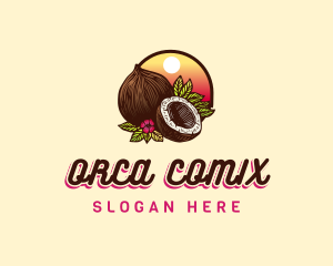 Tropical Coconut Fruit Logo