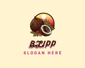 Oil - Tropical Coconut Fruit logo design