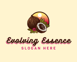 Tropical Coconut Fruit logo design