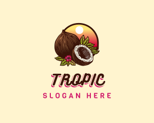 Tropical Coconut Fruit logo design