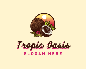 Tropical Coconut Fruit logo design