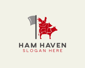 Ham - Meat Animal Butcher logo design
