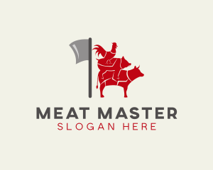 Meat Animal Butcher  logo design